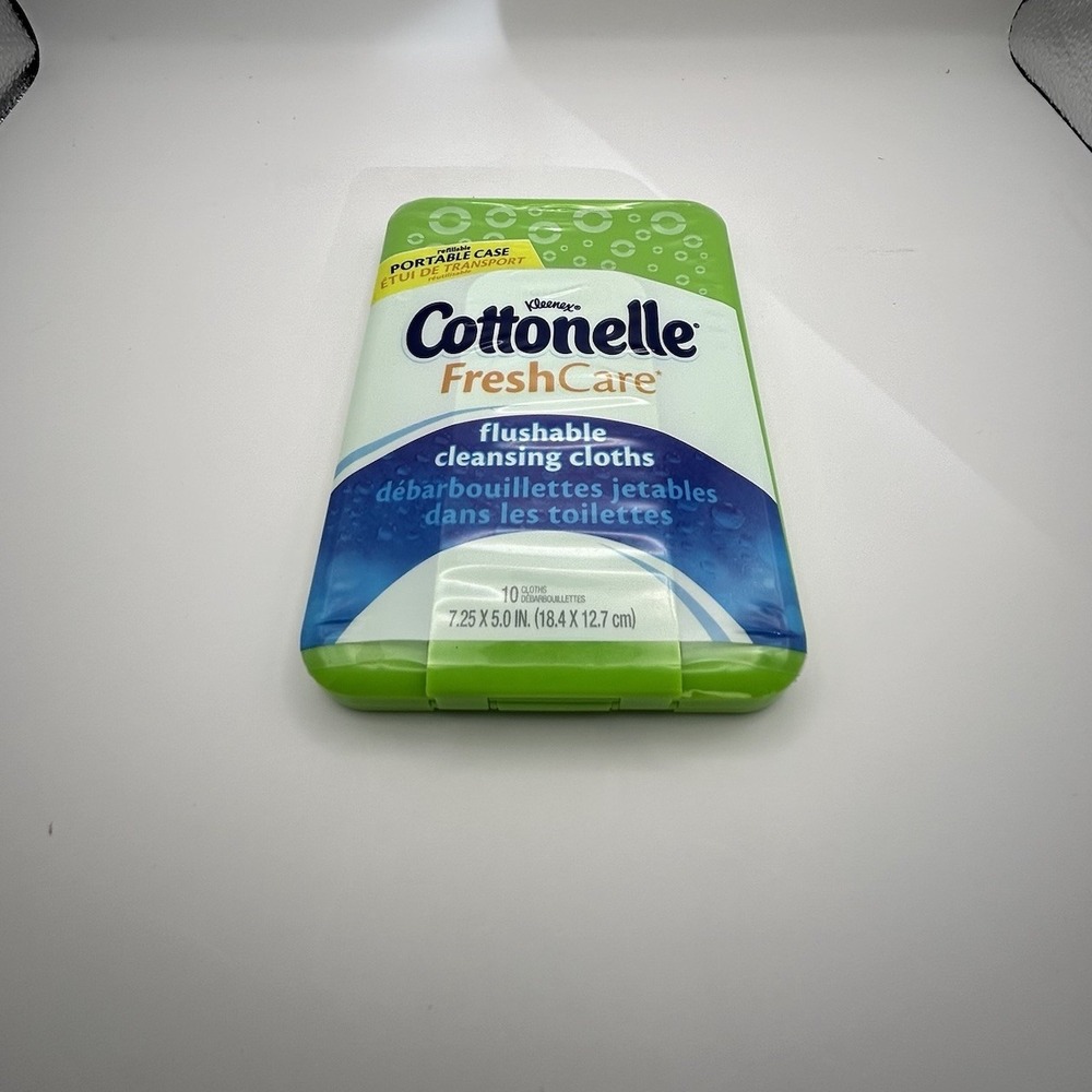 NEW Cottonelle Flushable Wet Wipes Portable Case Refillable Rare green Sealed